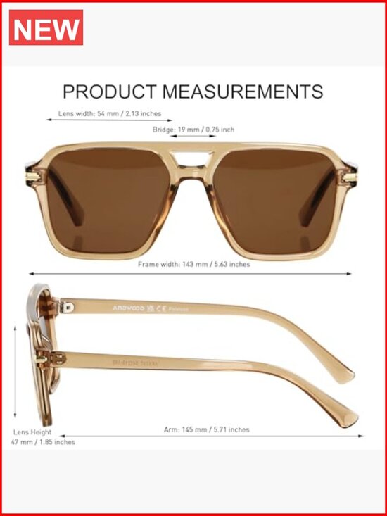 Polarized Aviator Sunglasses Retro 70s 80s 90s Square Pilot Vintage Shades